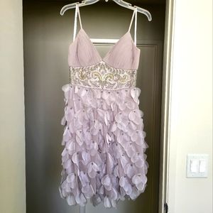 Sue Wong Cascading Petal Embroidered Organza Dress